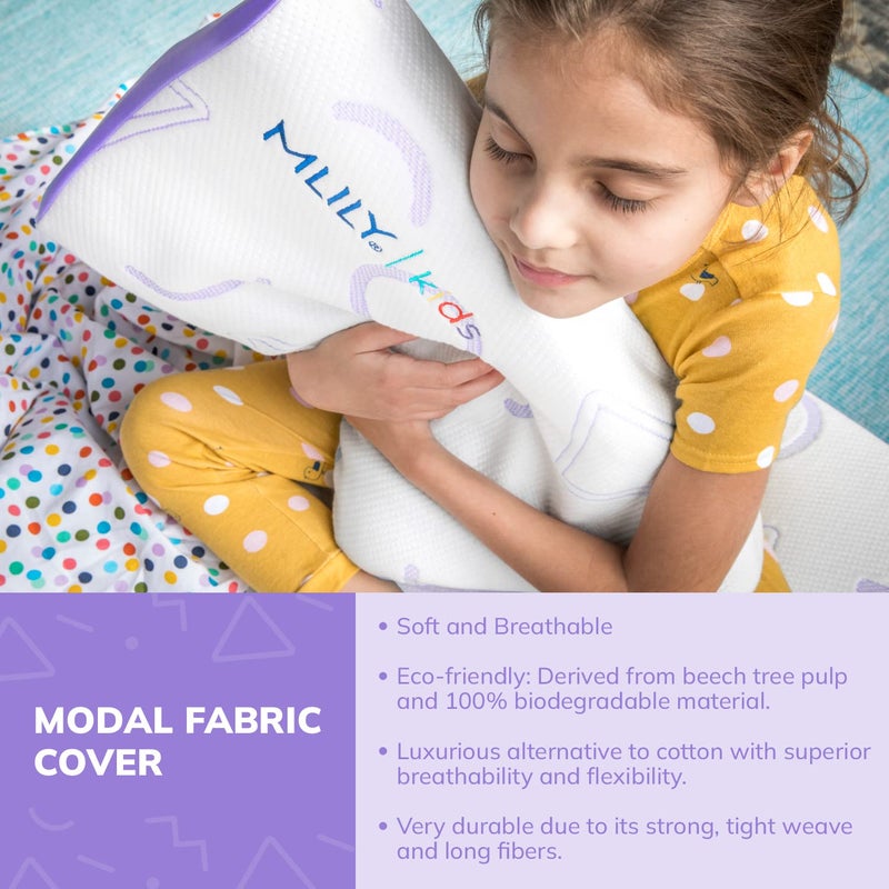 MLILY Kids Pillow for Sleeping, Adjustable Kids Memory Foam Pillow for Bed Set, Breathable and Soft Pillows for Kids Boy Girl, CertiPUR-US Certified, 12x20 Inch, Purple - Image 3